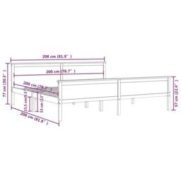 Berkfield Home Bed Frame Solid Wood Pine 200x200 cm in Natural - thumbnail 7
