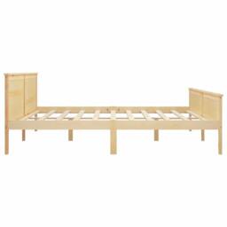Berkfield Home Bed Frame Solid Wood Pine 200x200 cm in Natural - thumbnail 5