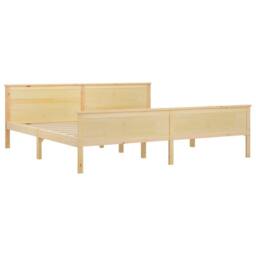 Berkfield Home Bed Frame Solid Wood Pine 200x200 cm in Natural - thumbnail 3