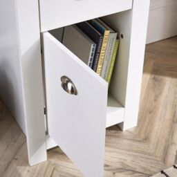 Home Source Camden 3 Drawer Pedestal Computer Storage Desk in White - thumbnail 8