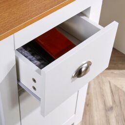Home Source Camden 3 Drawer Pedestal Computer Storage Desk in White - thumbnail 7