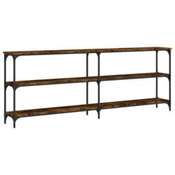 Berkfield Home Decorative Console Table Smoked Oak 200x29x75 cm Engineered Wood in Brown - Size: 200 x 29 x 75 cm - thumbnail 6