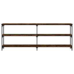 Berkfield Home Decorative Console Table Smoked Oak 200x29x75 cm Engineered Wood in Brown - Size: 200 x 29 x 75 cm - thumbnail 4