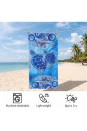 Living and Home Lightweight Large Microfibre Beach Towel in Blue - thumbnail 5