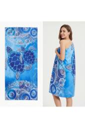 Living and Home Lightweight Large Microfibre Beach Towel in Blue - thumbnail 1