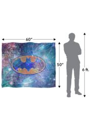 Batman Galaxy Symbol Officially Licensed Silky Touch Super Soft Throw Blanket 152x127 cm in White - thumbnail 5