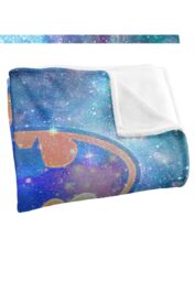 Batman Galaxy Symbol Officially Licensed Silky Touch Super Soft Throw Blanket 152x127 cm in White - thumbnail 3