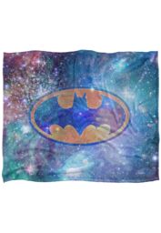 Batman Galaxy Symbol Officially Licensed Silky Touch Super Soft Throw Blanket 152x127 cm in White - thumbnail 1