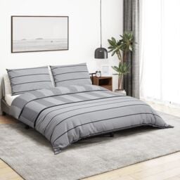 Berkfield Home Duvet Cover Set Grey 220x240 cm Cotton - thumbnail 1
