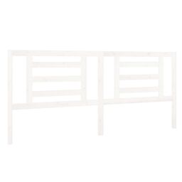 Berkfield Home Bed Headboard White 206x4x100 cm Solid Pine Wood - Size: 206 x 4 x 100 cm - thumbnail 2