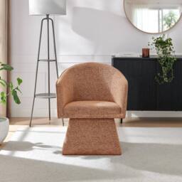 FurnitureboxUK Vera Fabric Accent Chair in Terracotta - thumbnail 2