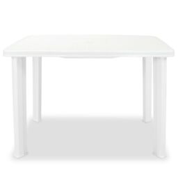 Berkfield Home Garden Table White 101x68x72 cm Plastic - Size: 101 x 68 x 72 cm - thumbnail 2