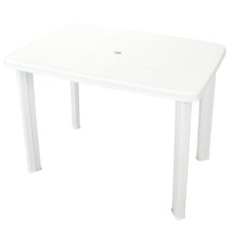 Berkfield Home Garden Table White 101x68x72 cm Plastic - Size: 101 x 68 x 72 cm