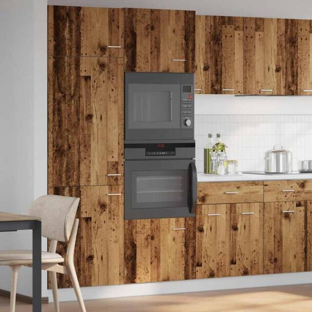 Berkfield Home Microwave Cabinet Lyon Old Wood 60x57x207 cm Engineered Wood in Brown - Size: 60 x 57 x 207 cm - image 1