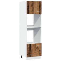 Berkfield Home Microwave Cabinet Lyon Old Wood 60x57x207 cm Engineered Wood in Brown - Size: 60 x 57 x 207 cm - thumbnail 3