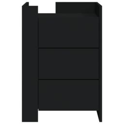 Berkfield Home Bedside Cabinet Black 45x50x65 cm Engineered Wood - Size: 45 x 50 x 65 cm - thumbnail 4