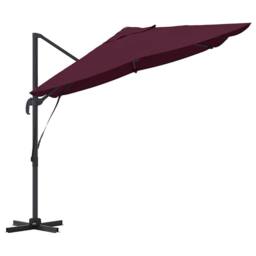 Berkfield Home Stunning Cantilever Umbrella Bordeaux Red Polyester, Steel Large in Burgundy - thumbnail 6