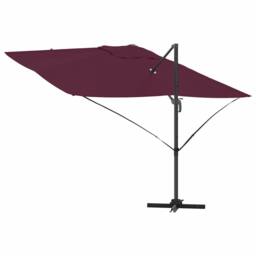 Berkfield Home Stunning Cantilever Umbrella Bordeaux Red Polyester, Steel Large in Burgundy - thumbnail 8