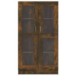 Berkfield Home Vitrine Cabinet Smoked Oak 82.5x30.5x150 cm Engineered Wood in Brown - thumbnail 1