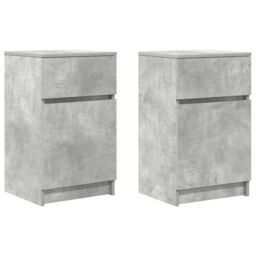 Berkfield Home Bedside Cabinets 2 pcs Concrete Grey 39x35x65 cm Engineered Wood - Size: 39 x 35 x 65 cm - thumbnail 2