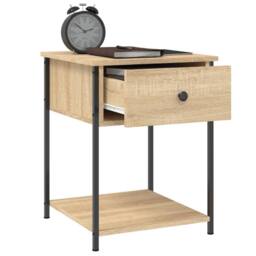 Berkfield Home Elegant Bedside Tables 2 pcs Sonoma Oak 44x45x58 cm Engineered Wood in Light Tan - Size: 44 x 45 x 58 cm - thumbnail 5