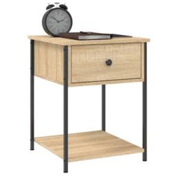 Berkfield Home Elegant Bedside Tables 2 pcs Sonoma Oak 44x45x58 cm Engineered Wood in Light Tan - Size: 44 x 45 x 58 cm - thumbnail 4