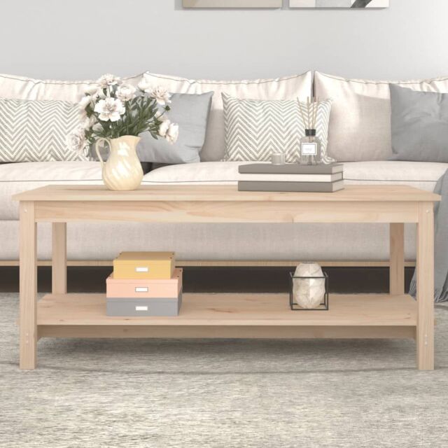 Berkfield Home Coffee Table 110x55x45 cm Solid Wood Pine in Brown - Size: 110 x 55 x 45 cm - image 1