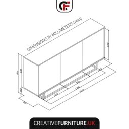 Creative Furniture Halo Loft Sideboard 160cm - Industrial-Style Sideboard with Rustic, Oak & Black Matt Doors - thumbnail 4