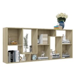 Berkfield Home Book Cabinet Sonoma Oak 67x24x161 cm Engineered Wood in Brown - Size: 67 x 24 x 161 cm - thumbnail 5