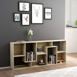 Berkfield Home Book Cabinet Sonoma Oak 67x24x161 cm Engineered Wood in Brown - Size: 67 x 24 x 161 cm - thumbnail 3