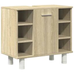 Berkfield Home 3 Piece Bathroom Furniture set Sonoma Oak Engineered Wood in Light Tan - thumbnail 8