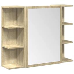 Berkfield Home 3 Piece Bathroom Furniture set Sonoma Oak Engineered Wood in Light Tan - thumbnail 4