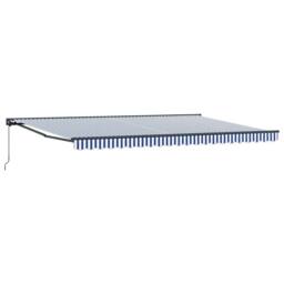 Berkfield Home Retractable Awning Manual Blue & White 500x300 cm - thumbnail 3