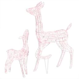 Berkfield Home Acrylic Reindeer Family Christmas Decoration 160 LED Warm White - thumbnail 2