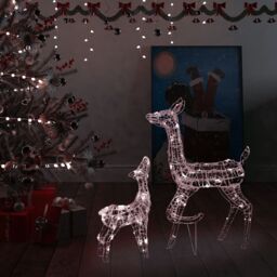 Berkfield Home Acrylic Reindeer Family Christmas Decoration 160 LED Warm White