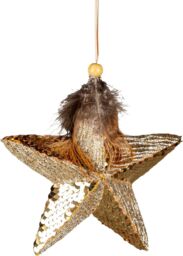 Shatchi 15cm Gold Star - Christmas Hanging Decoration