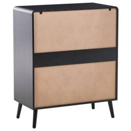 Wyld and Coco Black 4-Drawer Chest with Rattan Front and Pine Legs - thumbnail 6