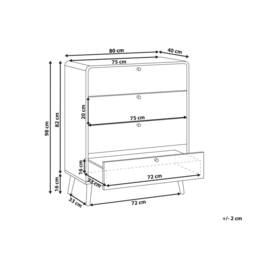 Wyld and Coco Black 4-Drawer Chest with Rattan Front and Pine Legs - thumbnail 3