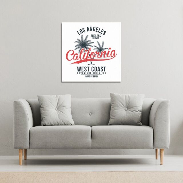 Benjamin Tate Design Cali West Coast (Canvas Print) / 46 x 46 x 4cm in Natural - Size: 46 x 46 x 4 cm - image 1