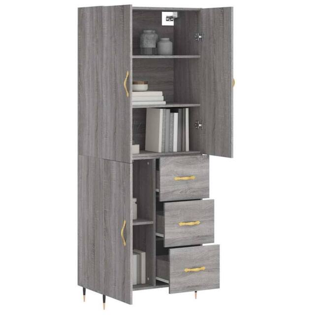 Berkfield Home Highboard Grey Sonoma 69.5x34x180 cm Engineered Wood - image 1