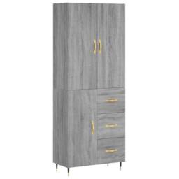 Berkfield Home Highboard Grey Sonoma 69.5x34x180 cm Engineered Wood - thumbnail 3