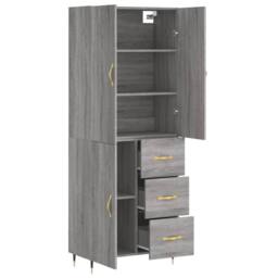 Berkfield Home Highboard Grey Sonoma 69.5x34x180 cm Engineered Wood - thumbnail 4