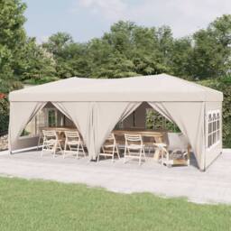 Berkfield Home Folding Party Tent with Sidewalls Cream 3x6 m in Beige