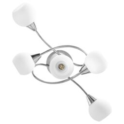 Berkfield Home Ceiling Lamp with Ceramic Shades for 5 E14 Bulbs White Bowl - thumbnail 5