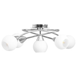Berkfield Home Ceiling Lamp with Ceramic Shades for 5 E14 Bulbs White Bowl - thumbnail 2