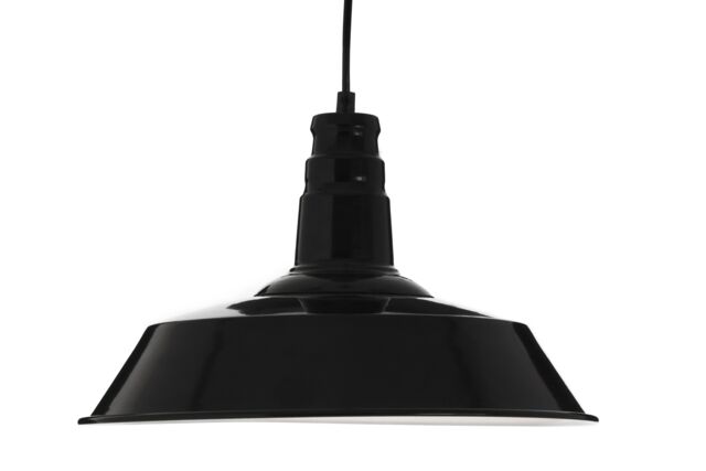 Orsina Matte Black Pendant Light, Deep Bowl Metal Hanging Lamp, Ceiling Mounted Pendant Light With Slim Cable - image 1