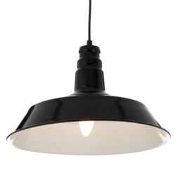 Orsina Matte Black Pendant Light, Deep Bowl Metal Hanging Lamp, Ceiling Mounted Pendant Light With Slim Cable - thumbnail 3