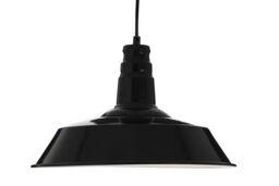 Orsina Matte Black Pendant Light, Deep Bowl Metal Hanging Lamp, Ceiling Mounted Pendant Light With Slim Cable - thumbnail 1