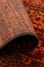 Kukoon Runner Rug Red Brown Traditional Patchwork Long Hallway Rugs in Terracotta - Size: 60 cm x 240 cm - thumbnail 2