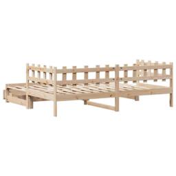 Berkfield Home Versatile Daybed with Trundle & Drawers without Mattress 90x200 cm in Natural - thumbnail 7
